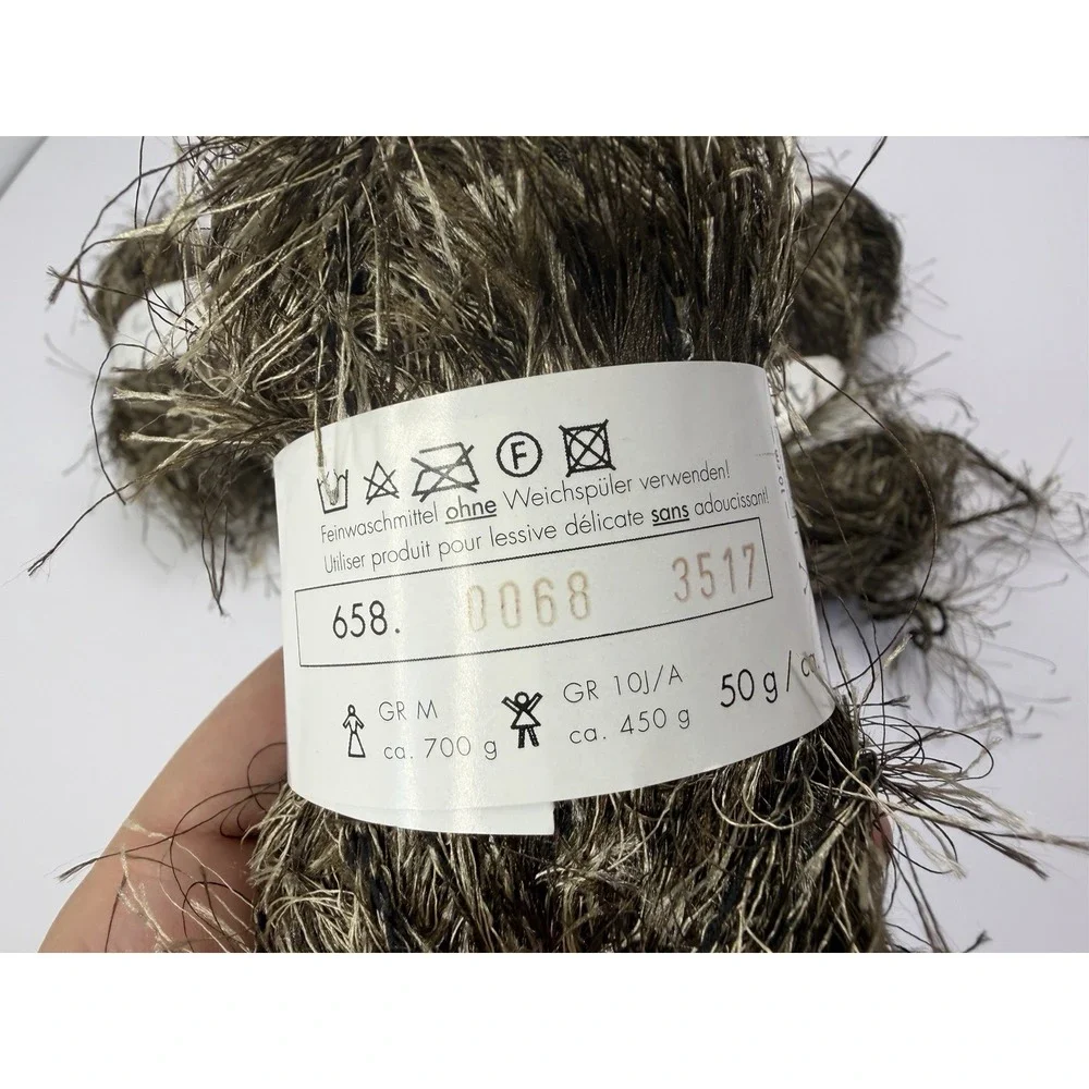 Lang Yarns Starlet Eyelash Made In Italy 100% Polyester Lot Of 9 Brown